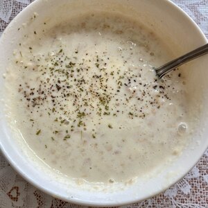 西のまるごと鍋の汁使って‪♪¨̮洋風チーズリゾット